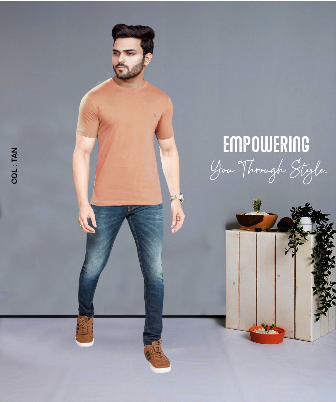 TAN 100% COTTON BASIC SOLID
