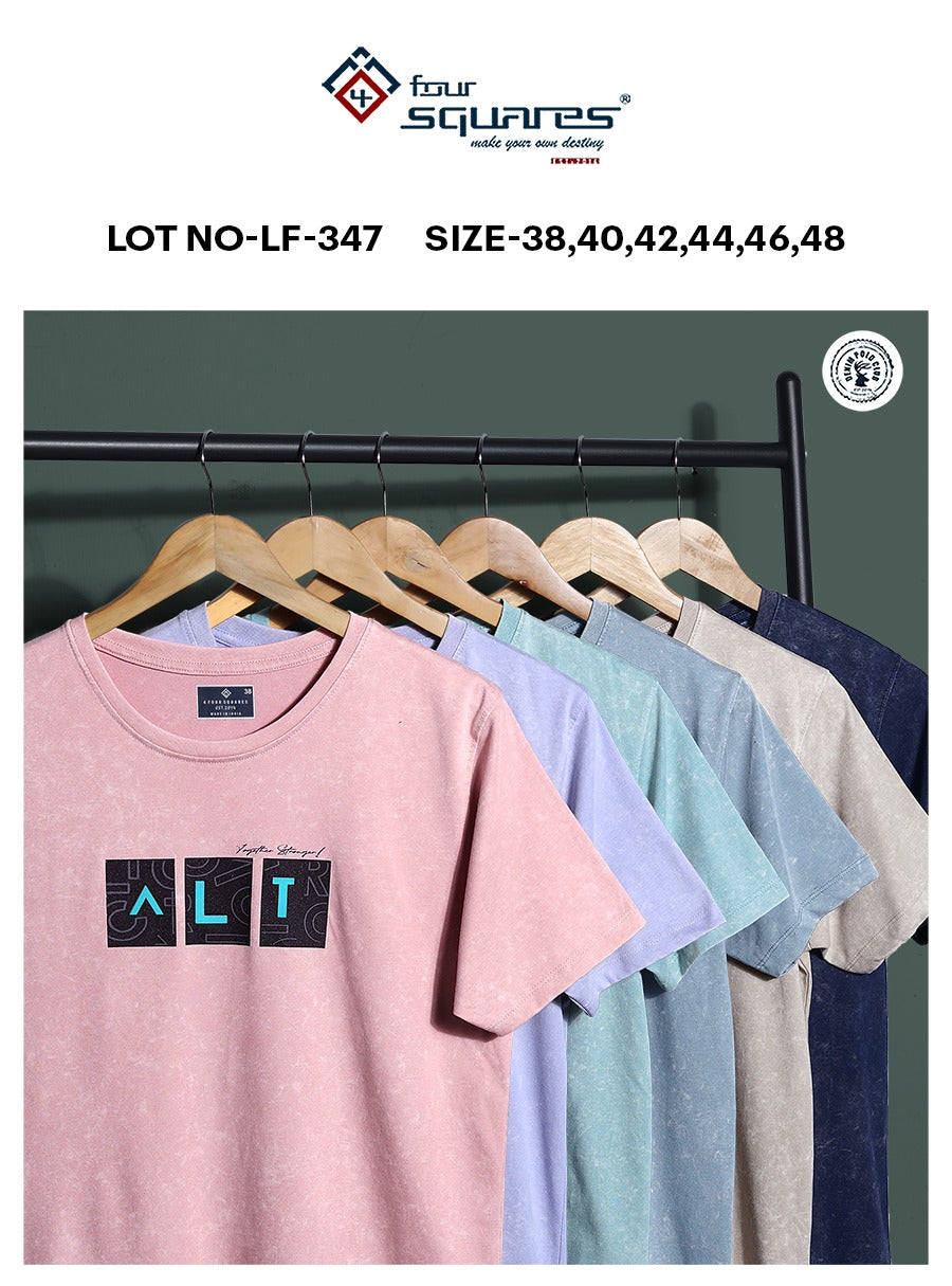 LT.PINK TENCIL LYCRA ACID WASH GRAPHIC TEES