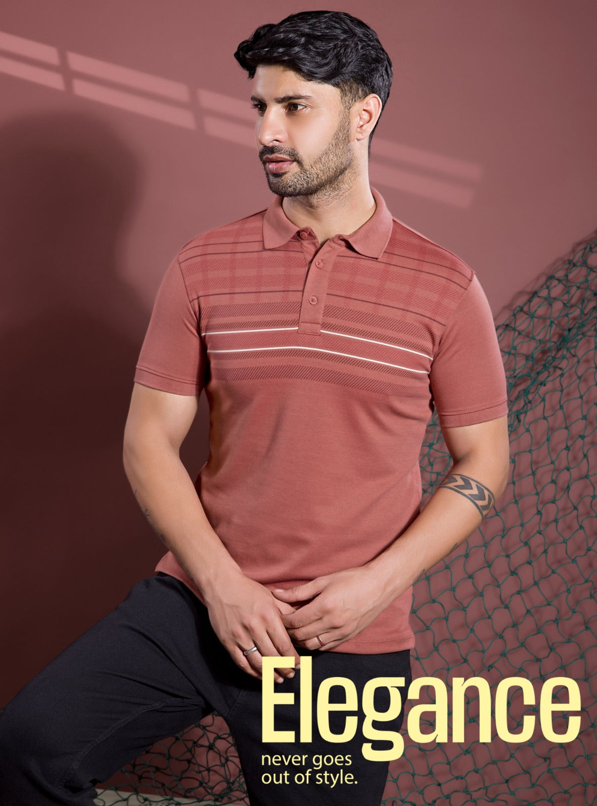 CRIMSON TANN GRAPHIC POLO