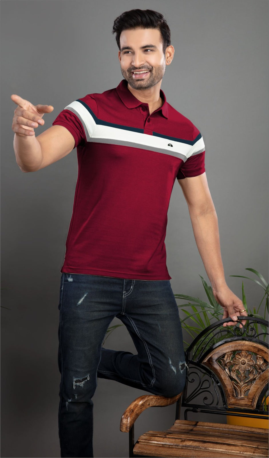 BURGUNDY MATTY CUT AND SEW S.NO 74