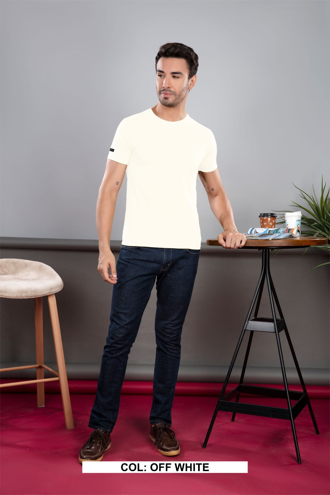 OFF WHITE 100% COTTON BASIC SOLID