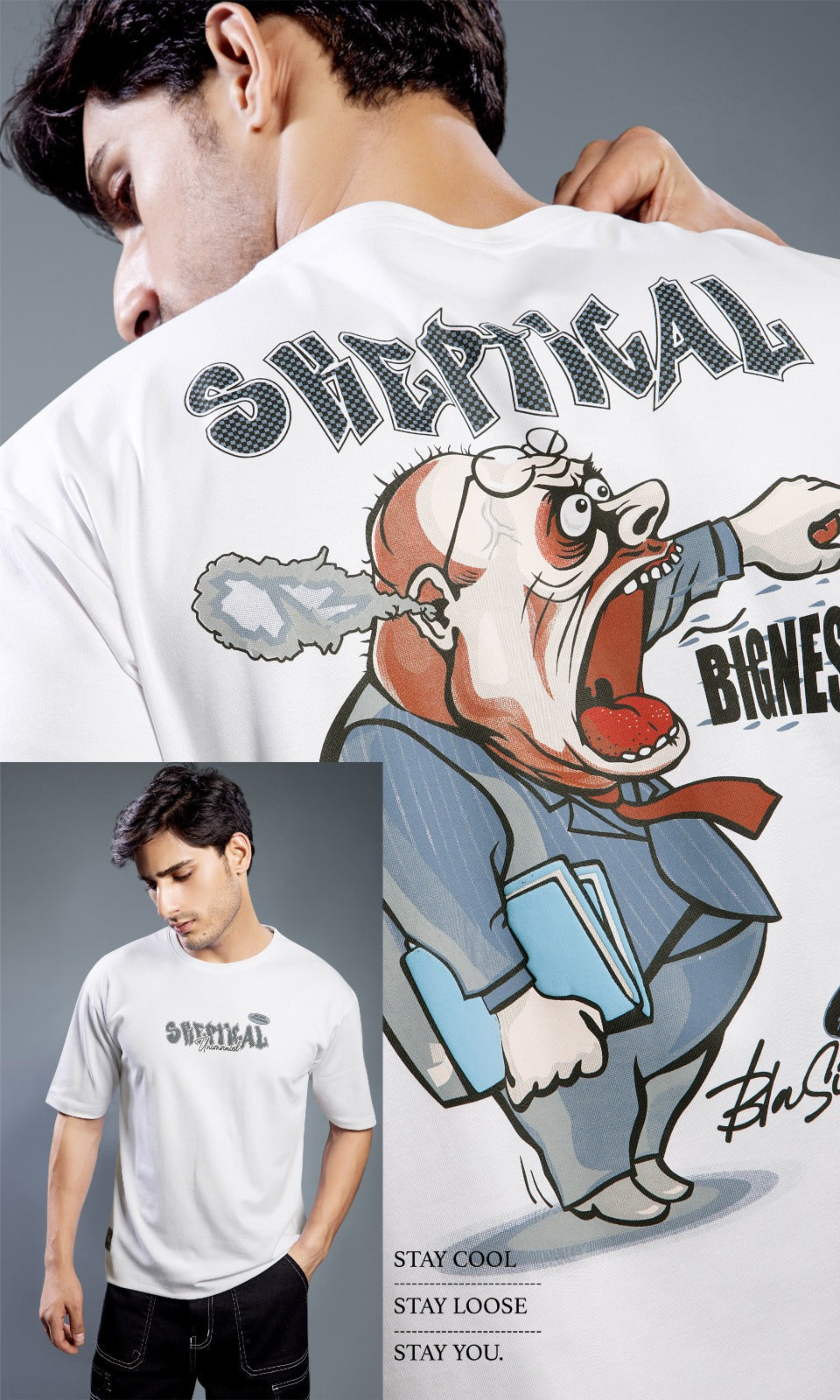 WHITE MISFITS OVERSIZED TEES