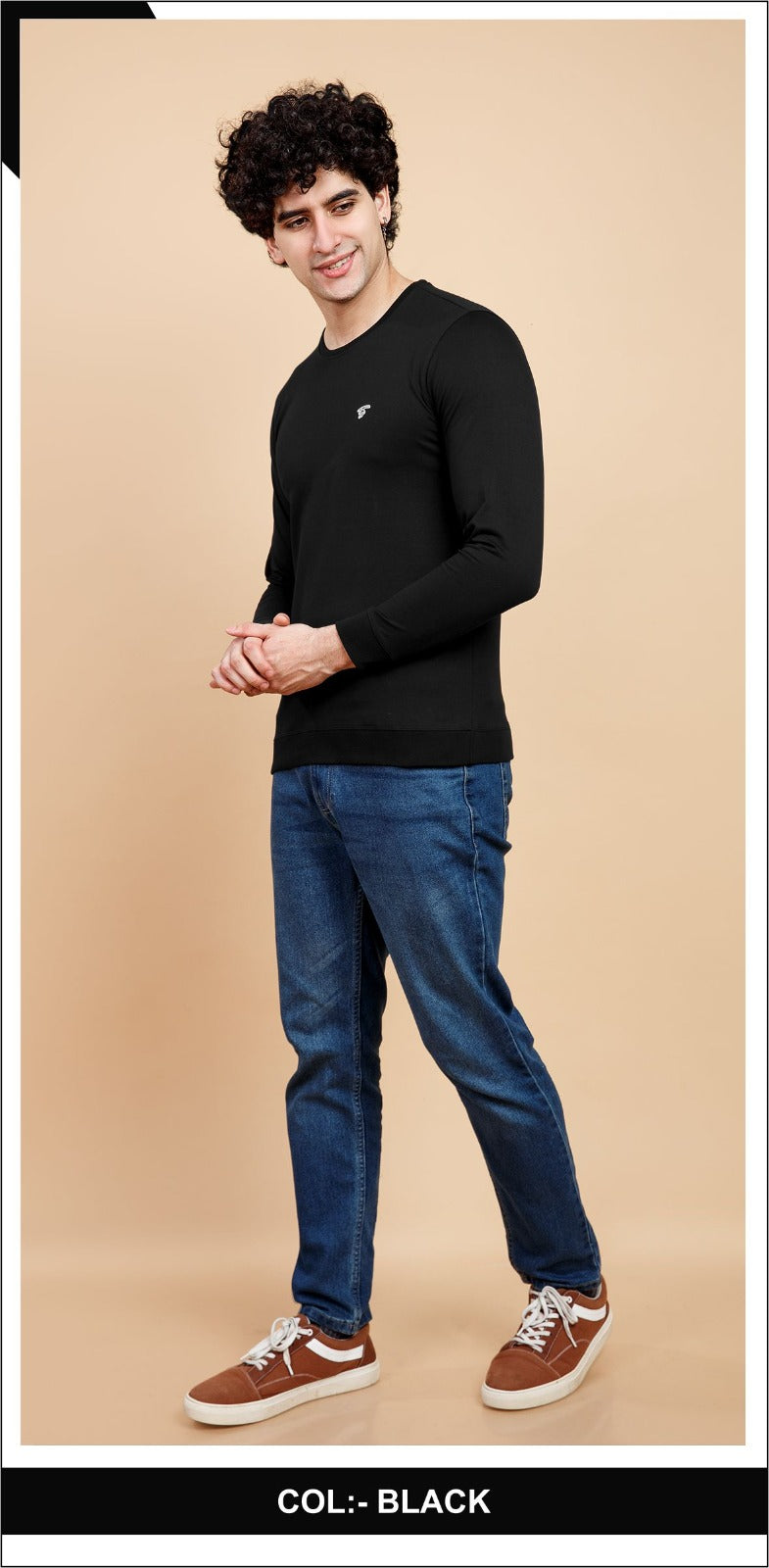 INK BLACK LYCRA LOOPER SWEATSHIRT