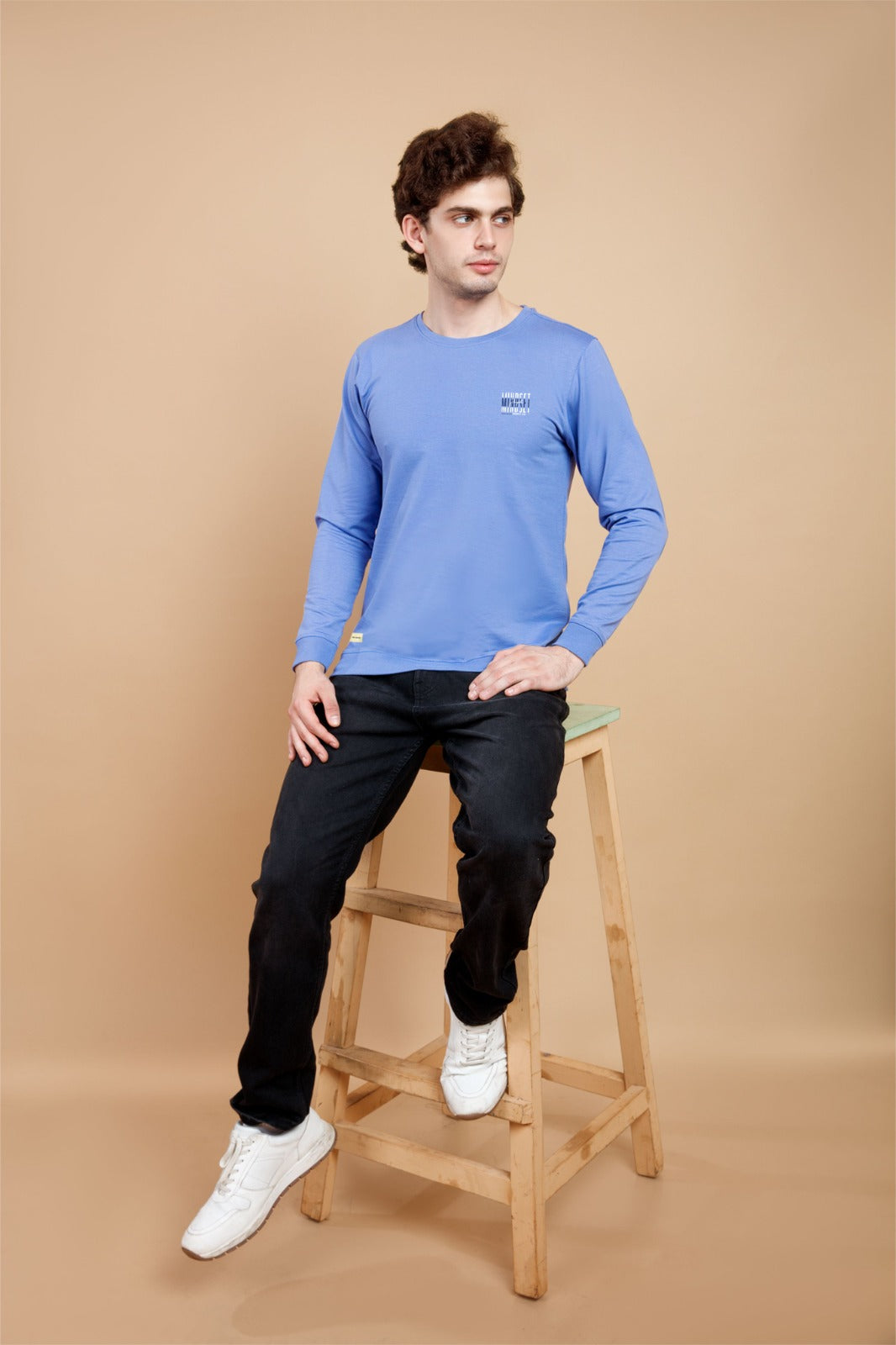 AQUA BLUE LYCRA LOOPER SWEATSHIRT