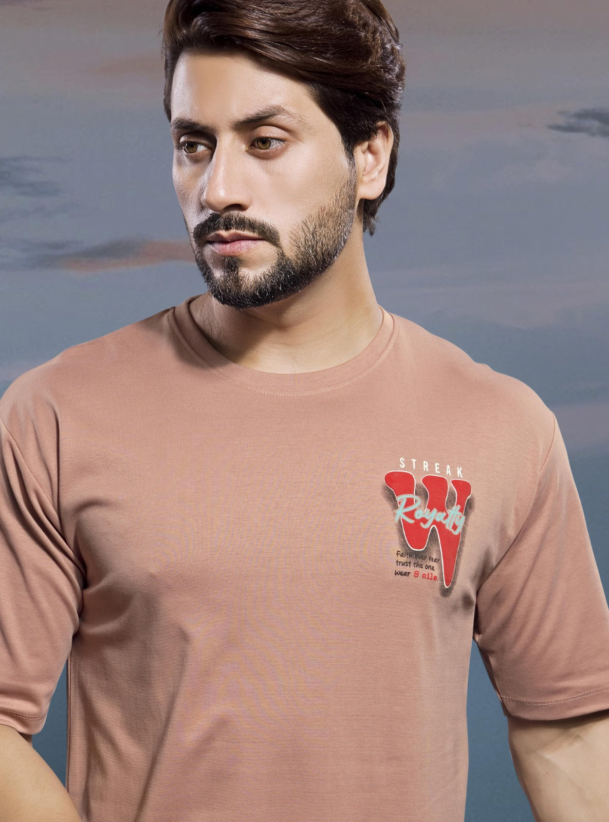 PEACH CANVAS INTERLOCK OVERSIZED TEES