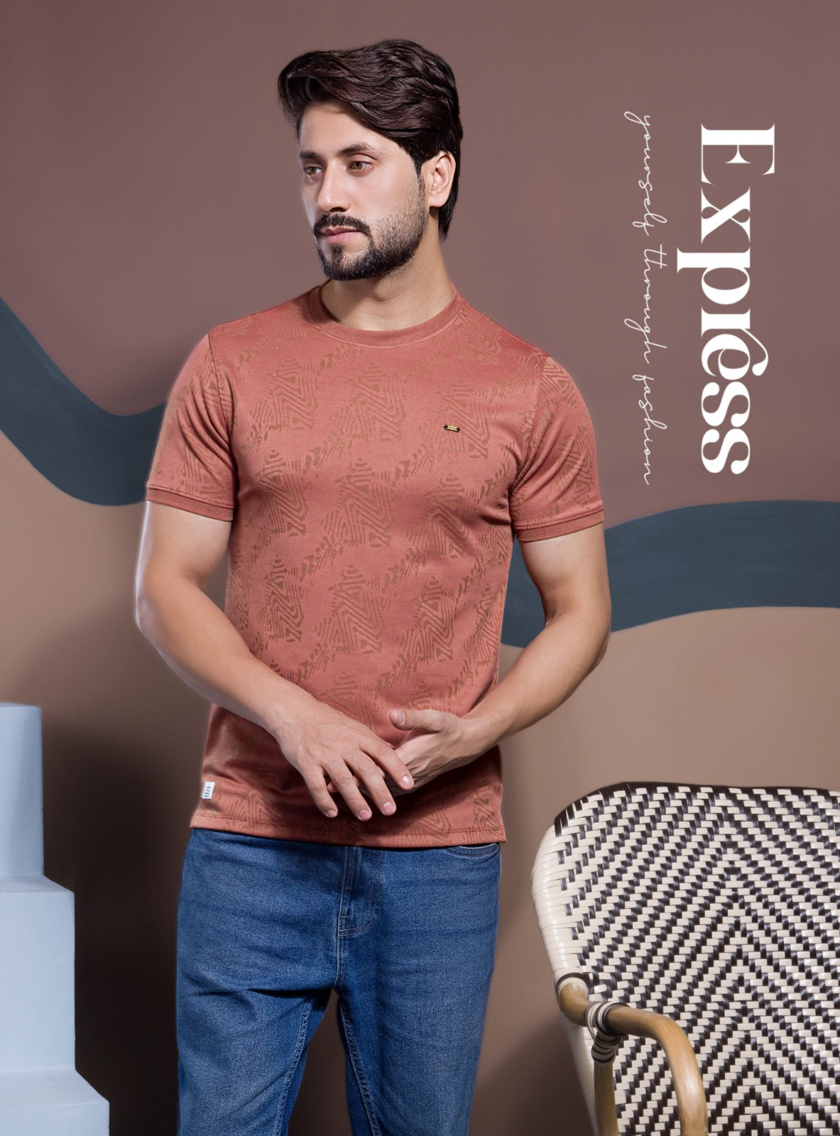BRICK SAP MONO JACQUARD