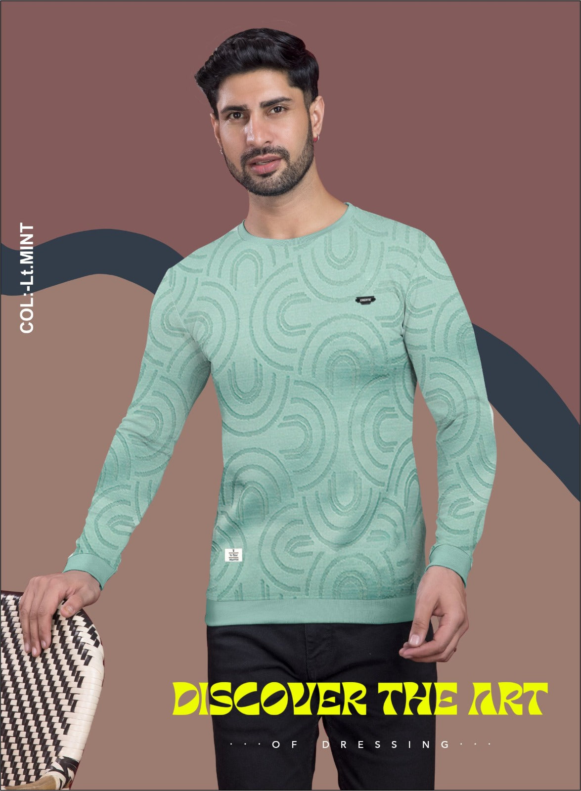 PISTA GREEN SAP MONO JACQUARD FULL SLEEVES