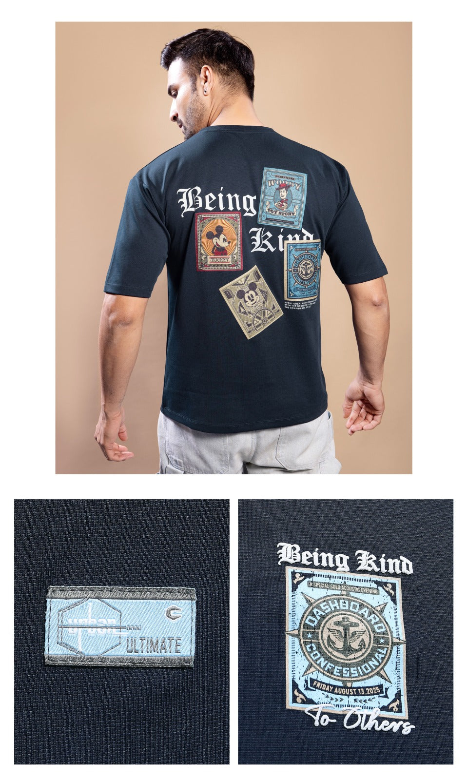 NAVY MISFITS OVERSIZED TEES