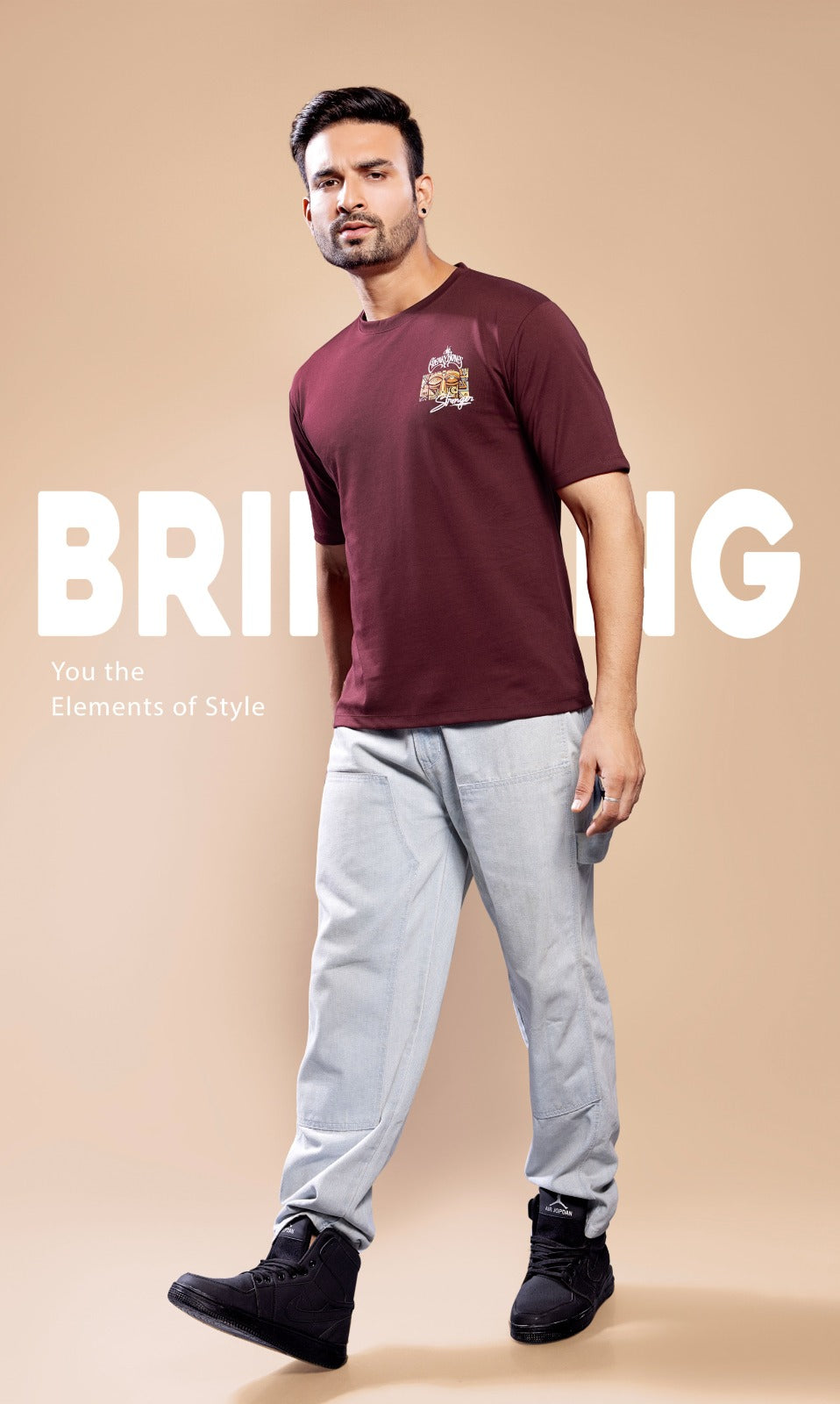 BURGUNDY MISFITS OVERSIZED TEES
