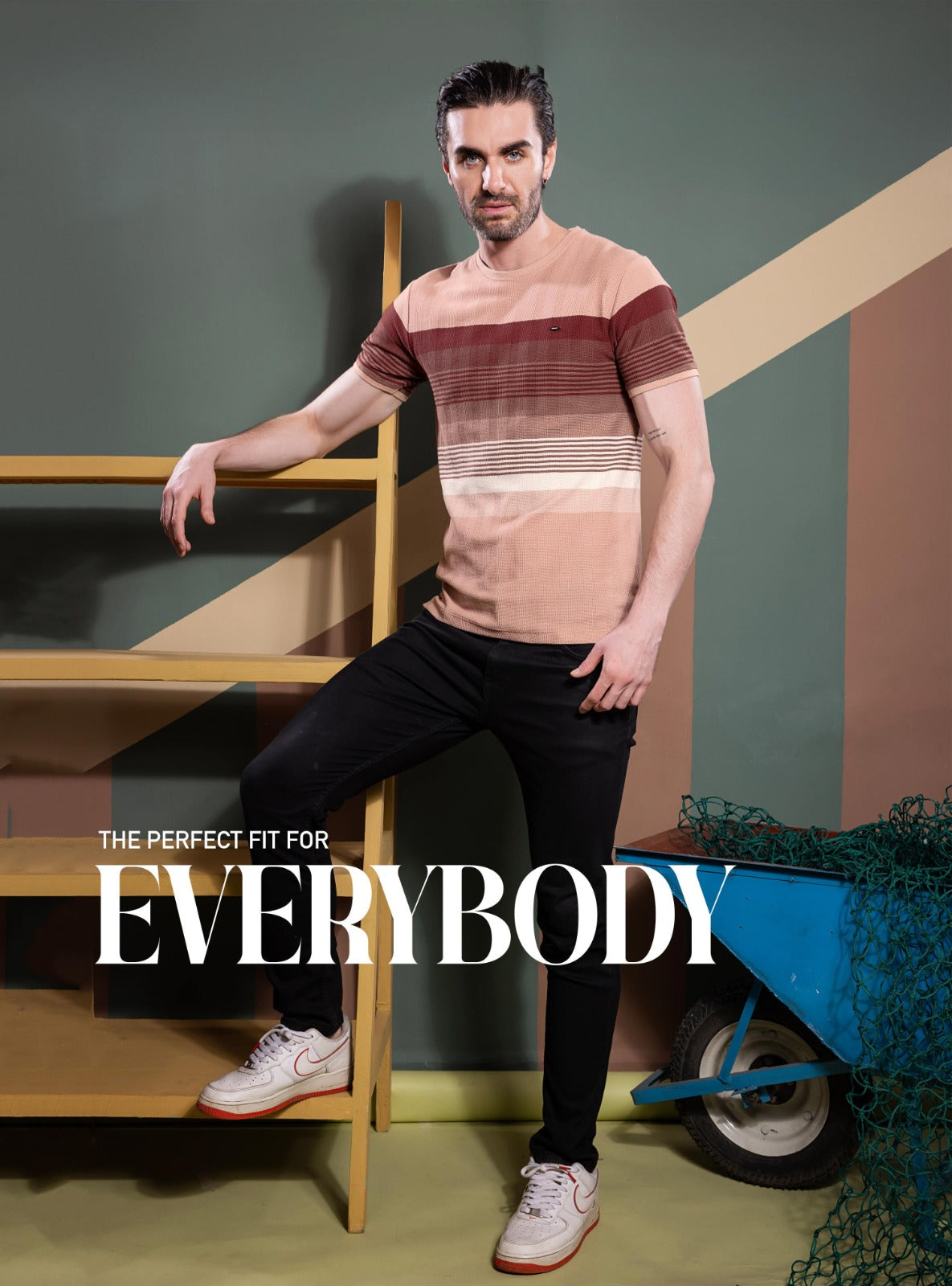 PEACH AUTOSTRIPER SWEAT KNIT STRUCTURE TEES