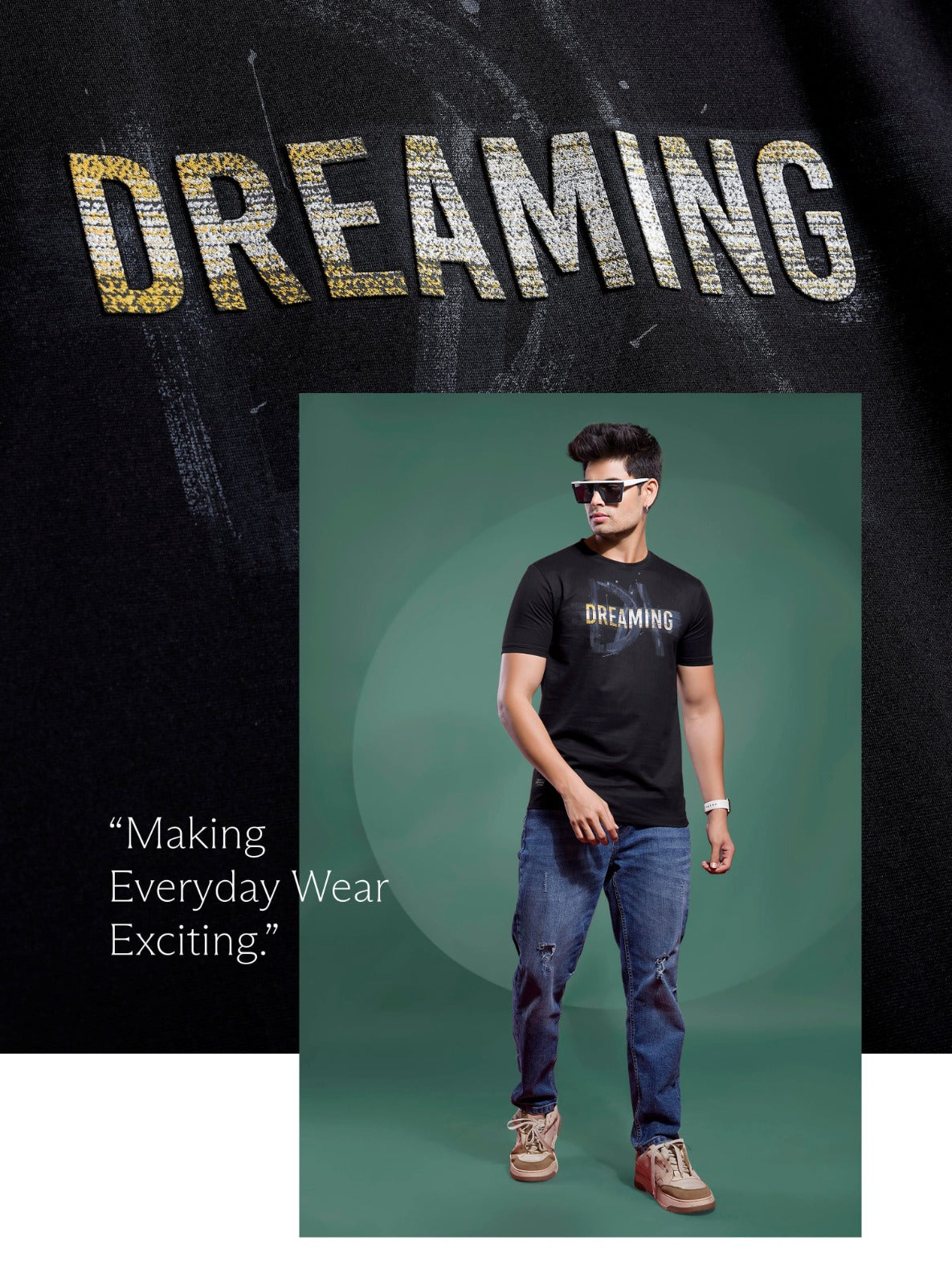 BLACK TENCIL GRAPHIC PRINT WITH EXTRA EDGE