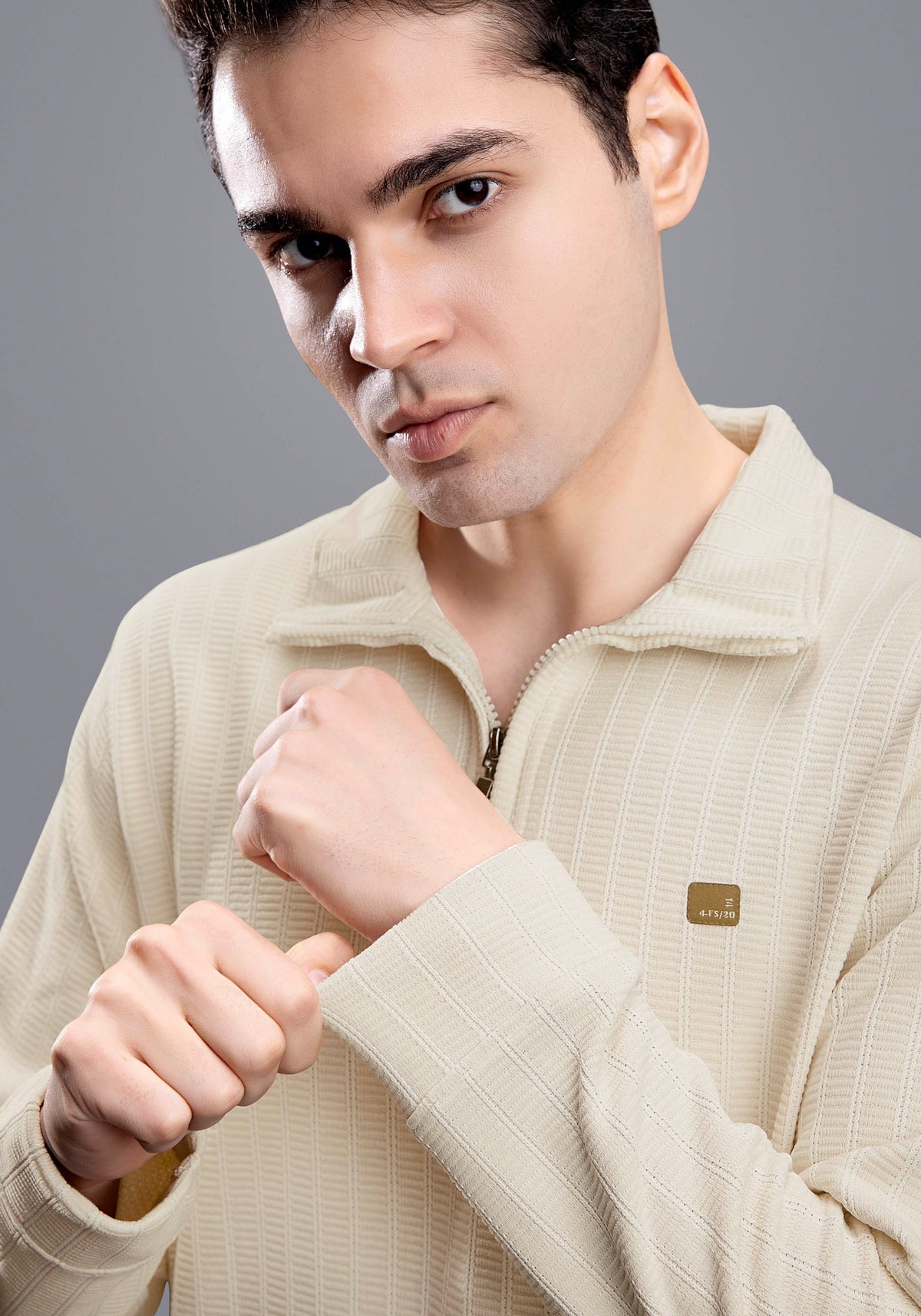 OFF WHITE CHENILLE FULL SLEEVES SWEATSHIRT