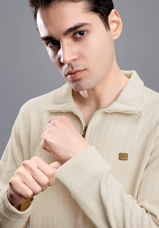 OFF WHITE CHENILLE FULL SLEEVES SWEATSHIRT
