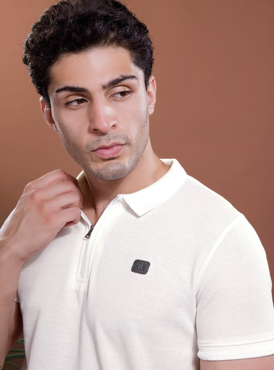 INTERLOCK STRUCTURED KNIT ZIPPER