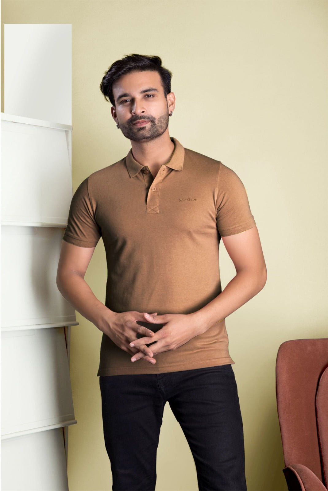 DARK TAN MATTY ETERNAL SERIES POLO