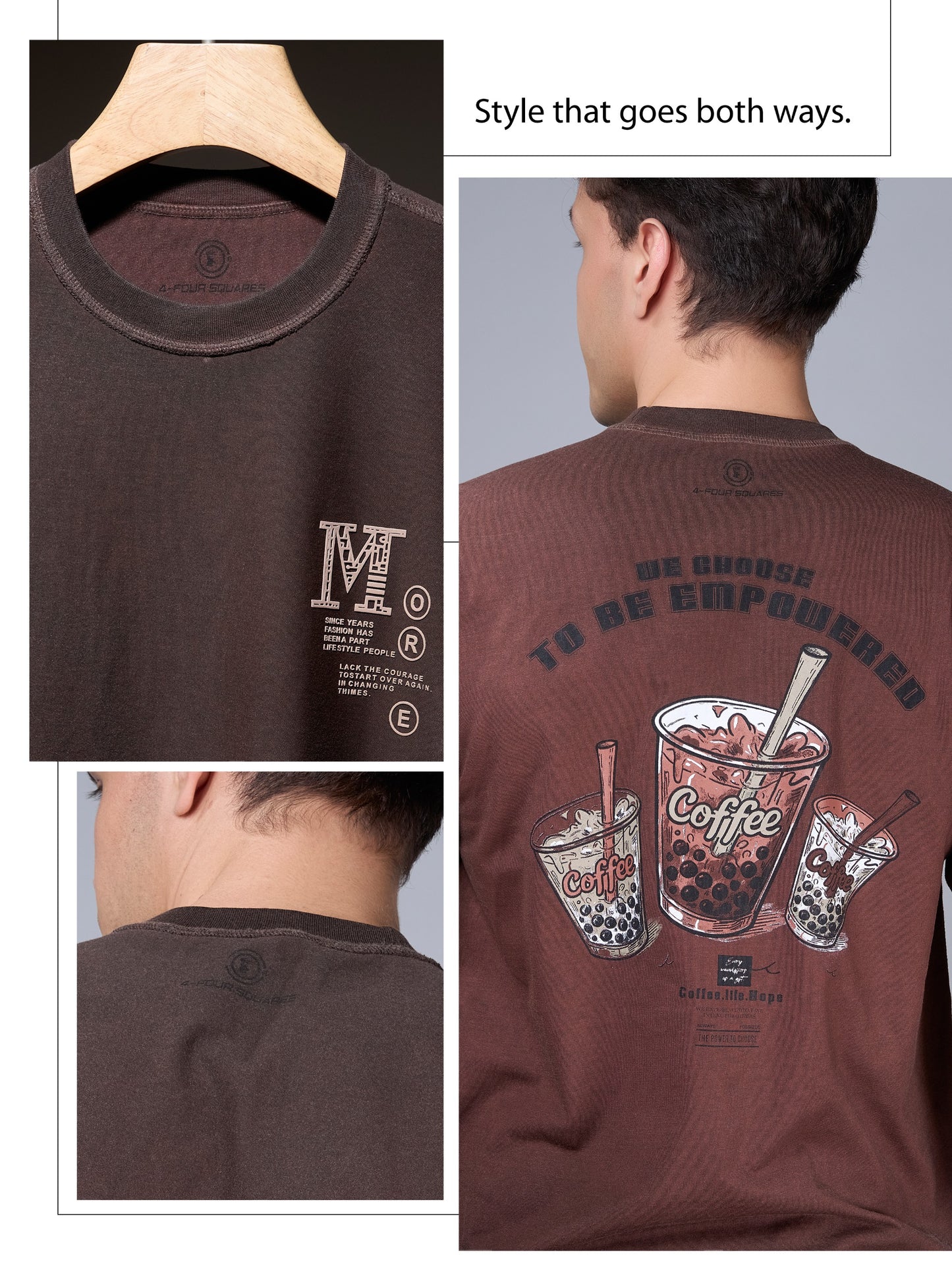 BROWN REVERSABLE OVERSIZED TEES