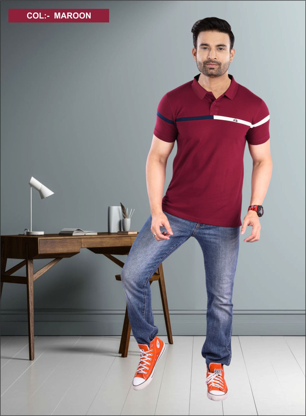 MAROON MATTY CUT AND SEW S.NO 30