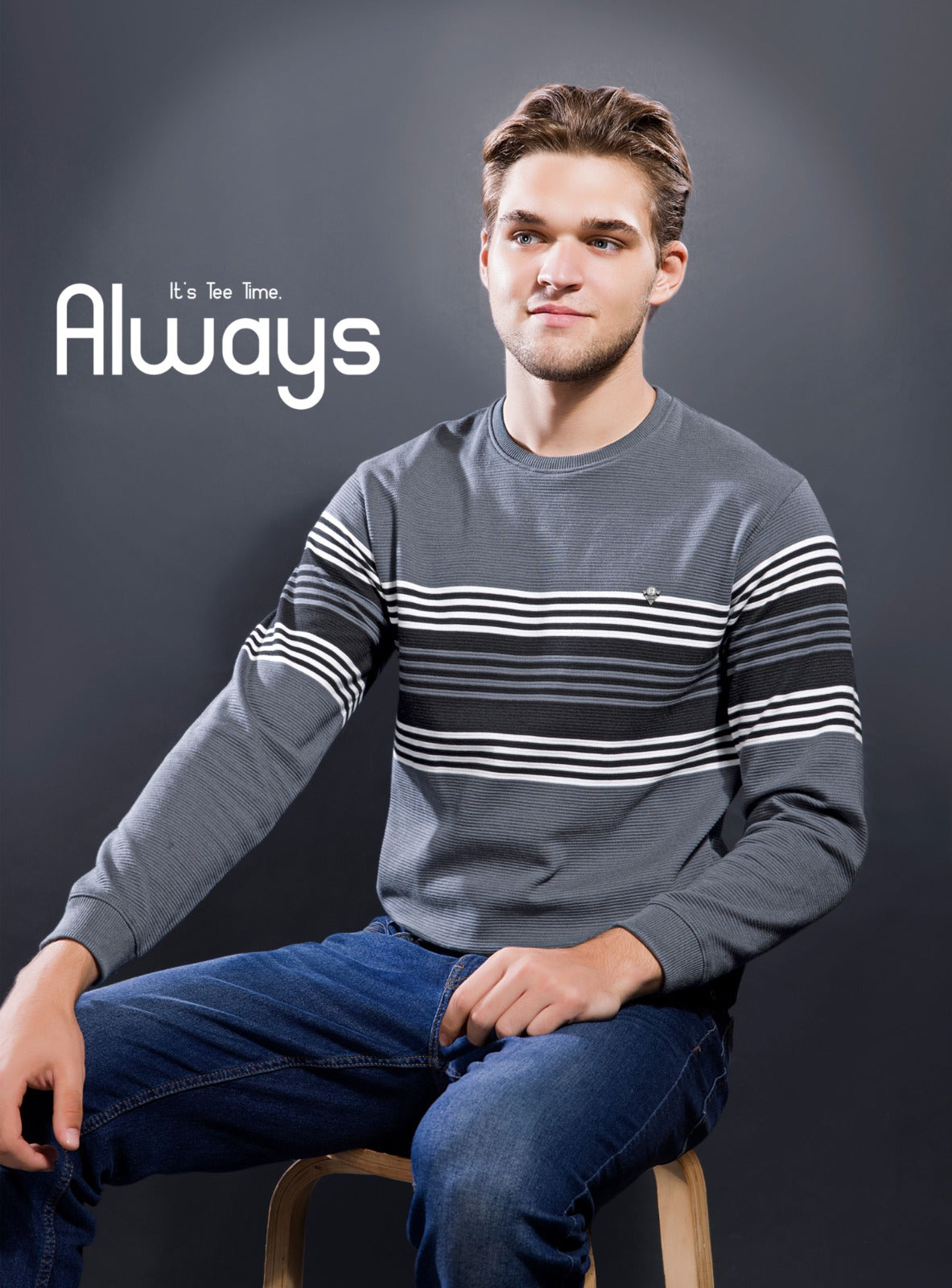 GREY INTERLOCK STRUCTURED AUTO STRIPERS F/S
