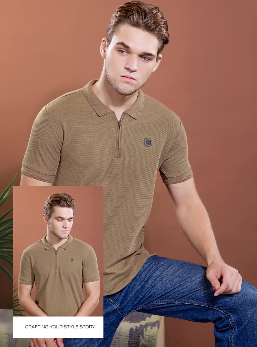 INTERLOCK STRUCTURED KNIT ZIPPER
