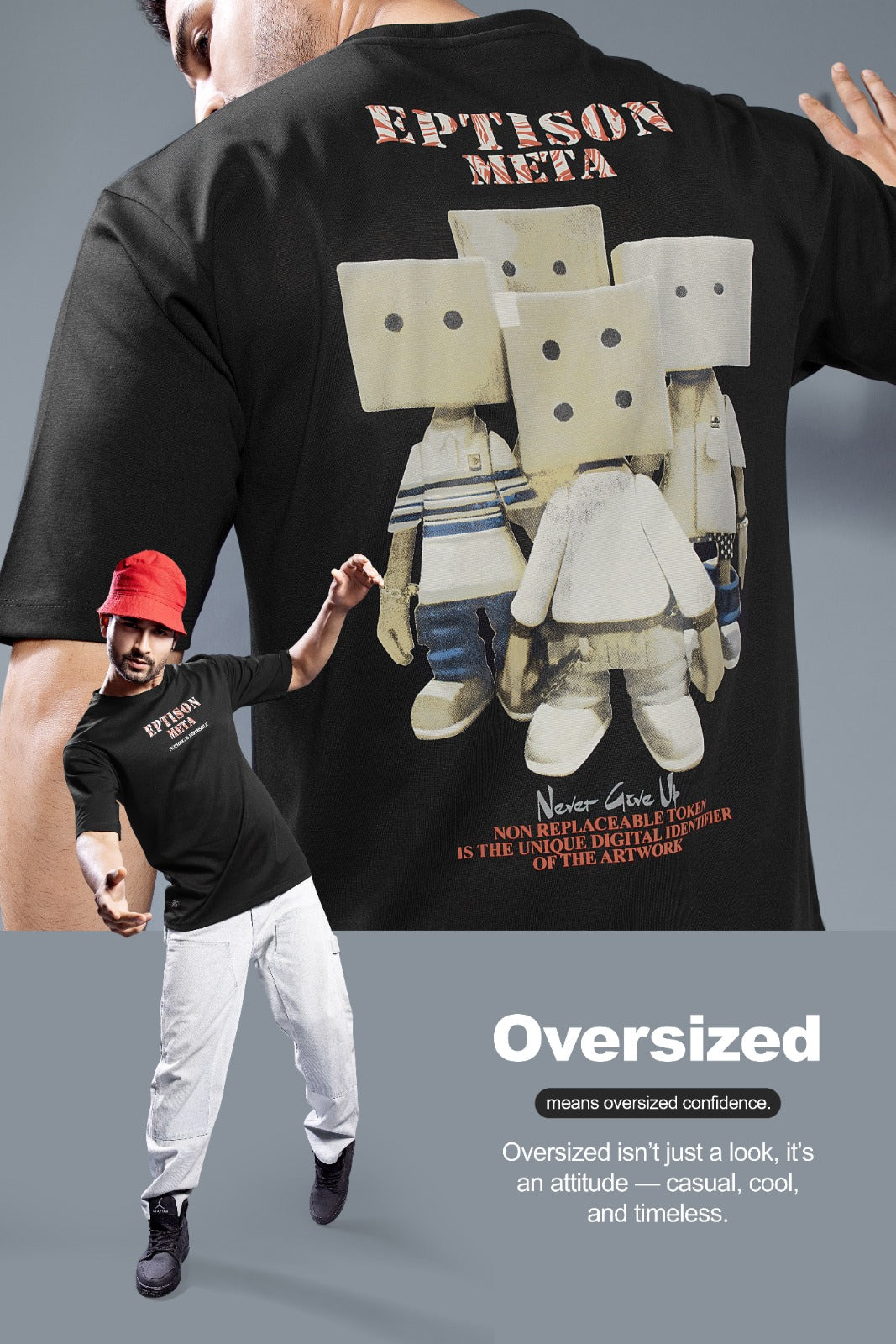 BLACK MISFITS OVERSIZED TEES