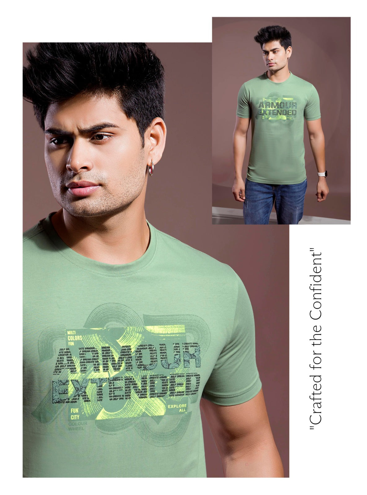 MINT GREEN TENCIL GRAPHIC PRINT WITH EXTRA EDGE