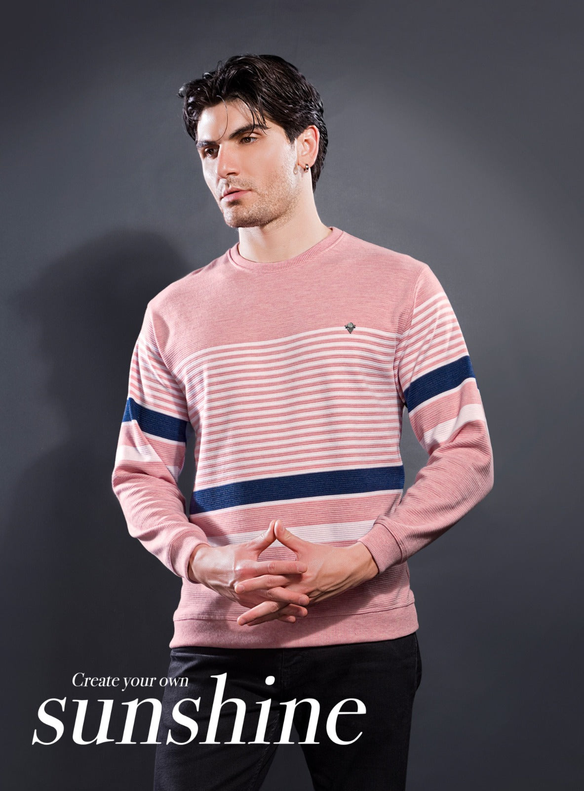 PINK INTERLOCK STRUCTURED AUTO STRIPERS F/S