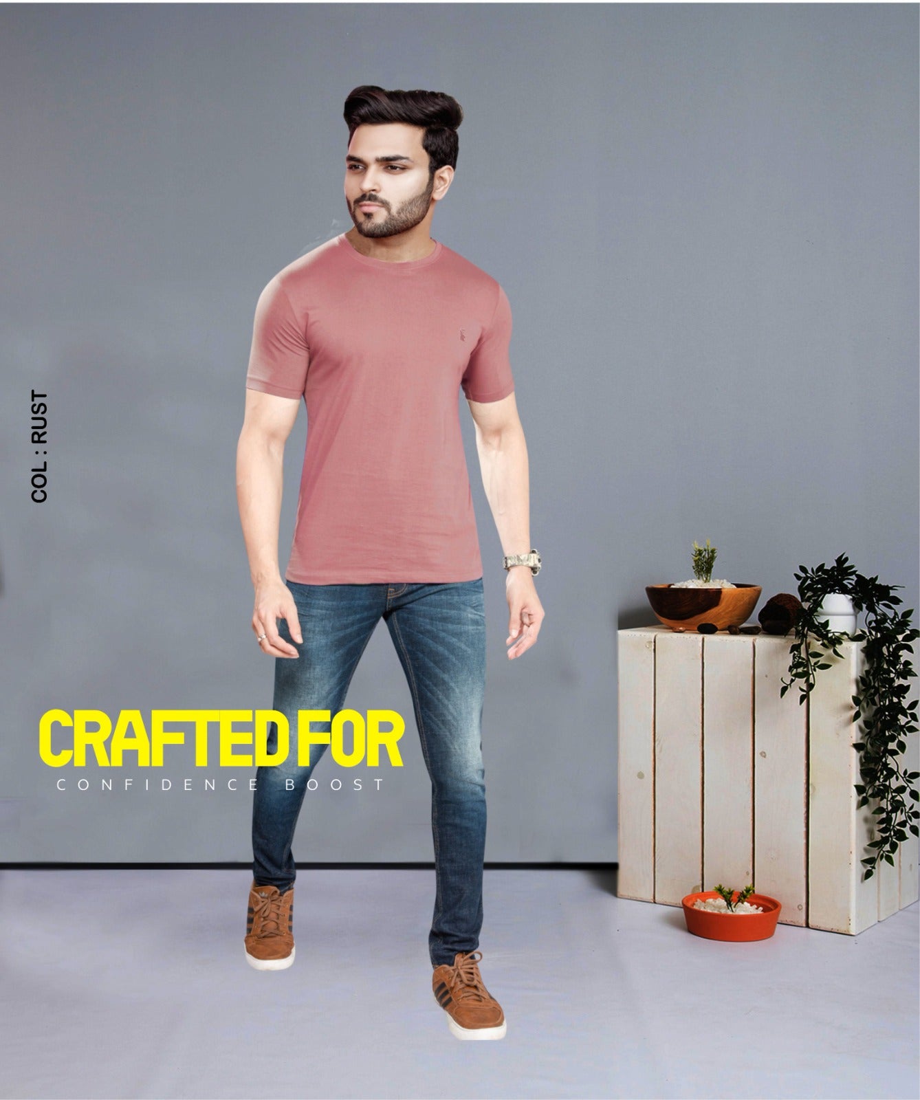 RUST 100% COTTON BASIC SOLID