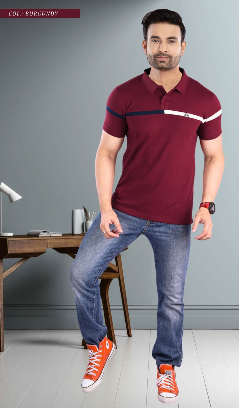 BURGUNDY MATTY CUT AND SEW S.NO 30