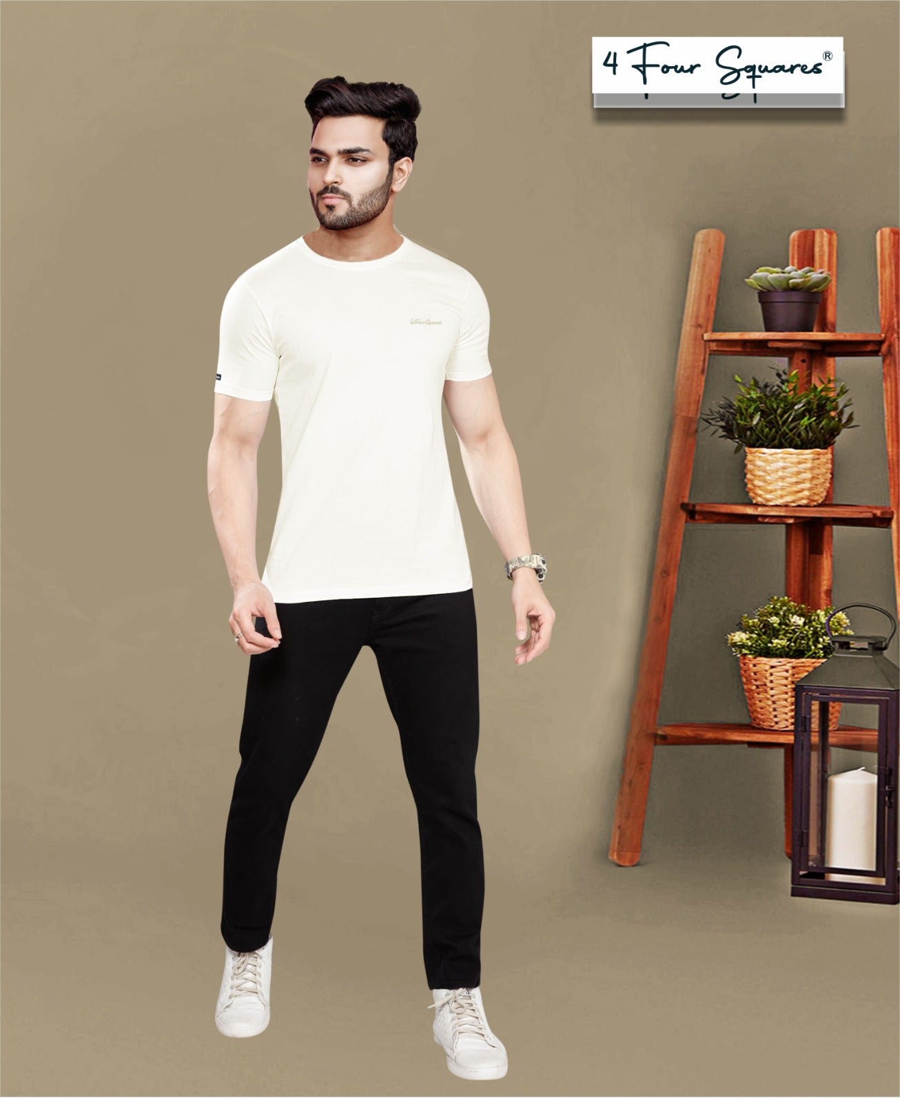 OFF WHITE 100% COTTON BASIC SOLID