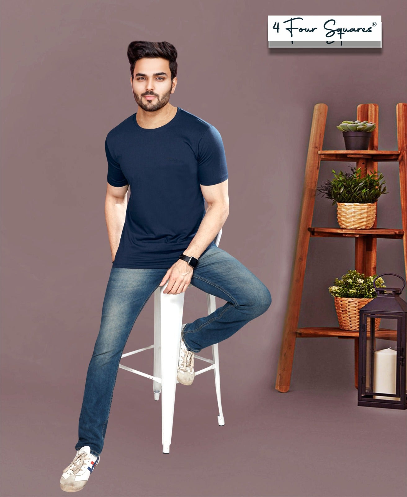NAVY 100% COTTON BASIC SOLID