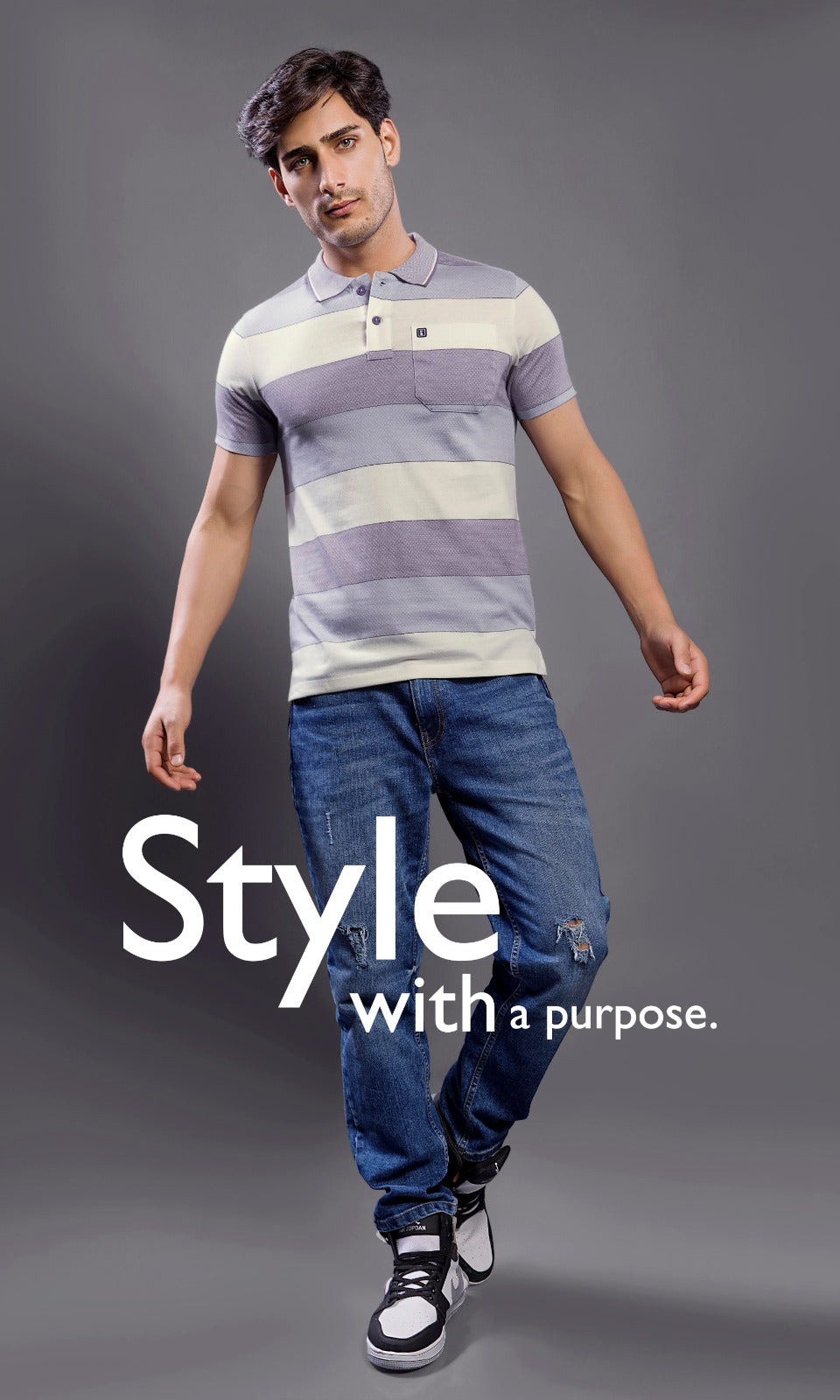 PURPLE BRICK KNIT AUTOSTRIPER WITH POCKET