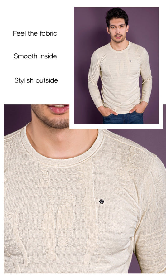 OFF WHITE JACQUARD INTERLOCK SWEATSHIRT