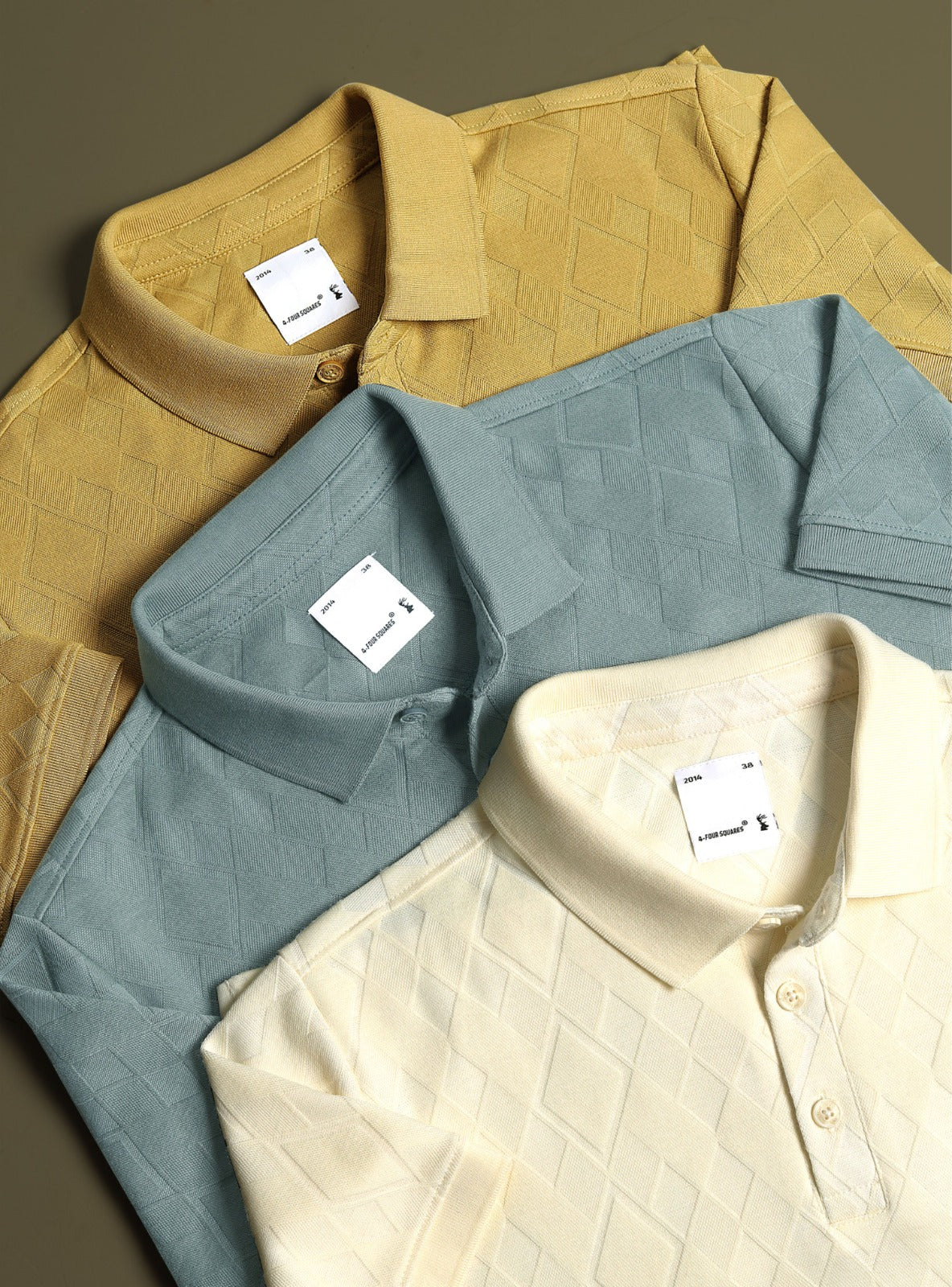 INTERLOCK DIAMOND JACQUARD KNIT POLO