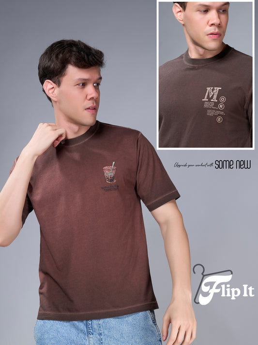 BROWN REVERSABLE OVERSIZED TEES