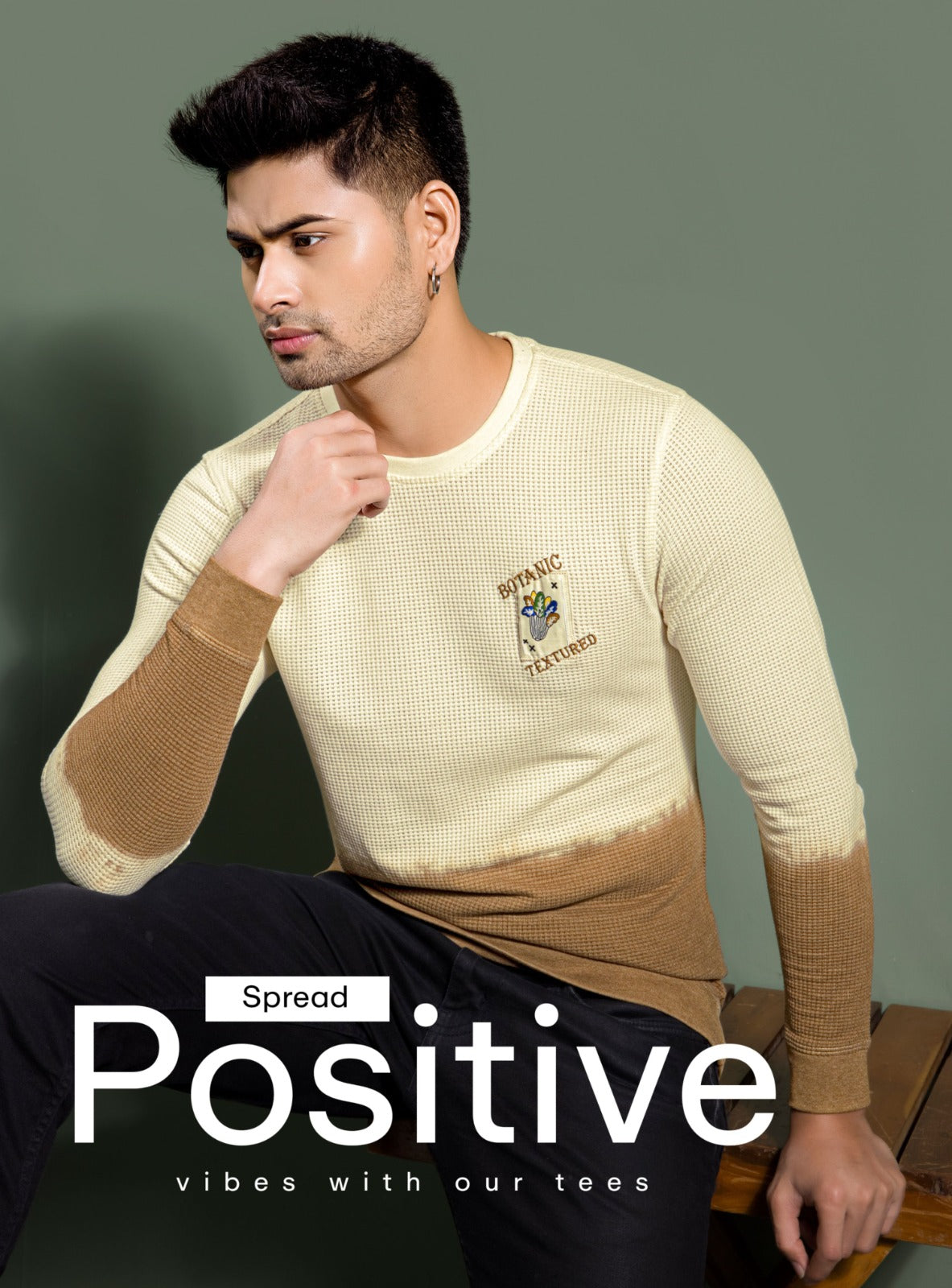 SHELL WHITE KNIT DIP DIE SWEATSHIRT