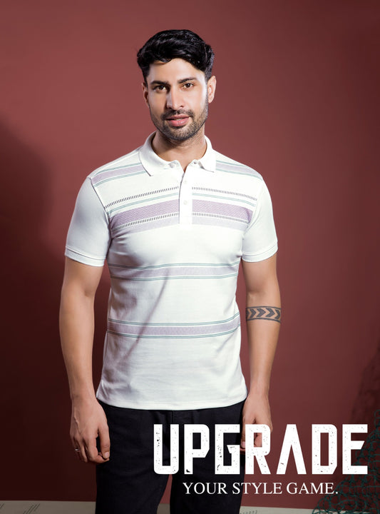 WHITE GRAPHIC POLO