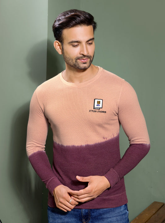 PEACH KNIT DIP DIE SWEATSHIRT