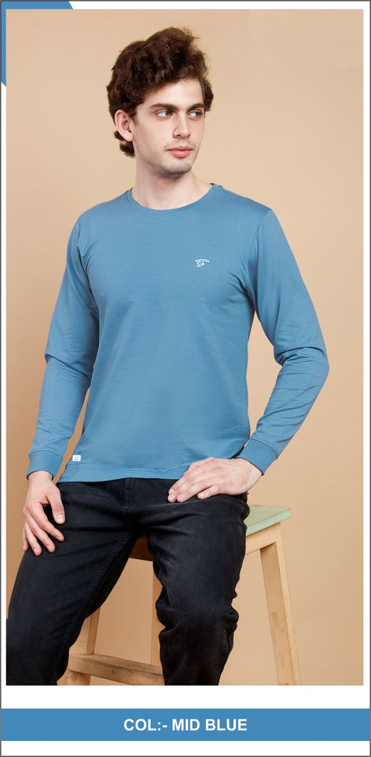 MID BLUE LYCRA LOOPER SWEATSHIRT