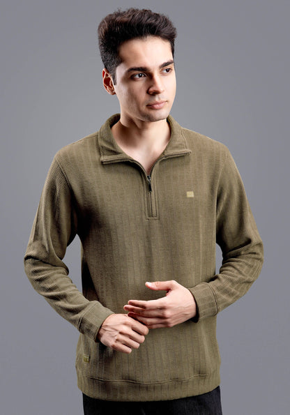 BROWN CHENILLE FULL SLEEVES SWEATSHIRT