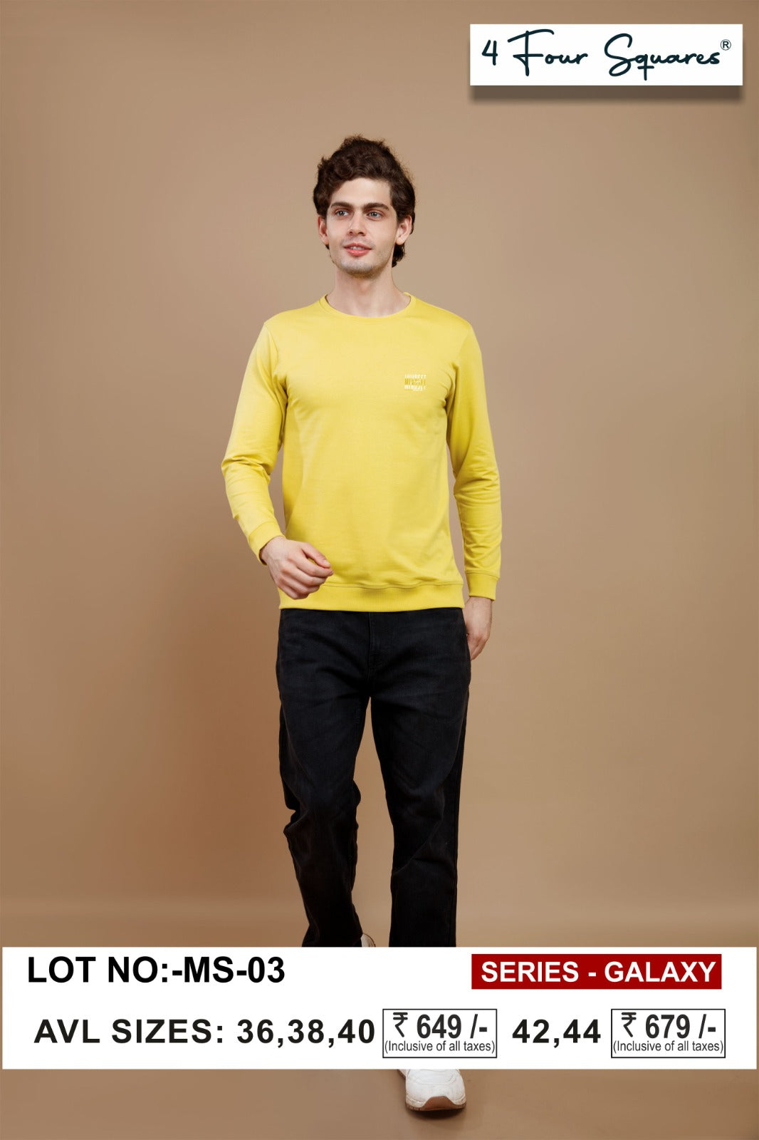 CORN YELLOW LYCRA LOOPER SWEATSHIRT