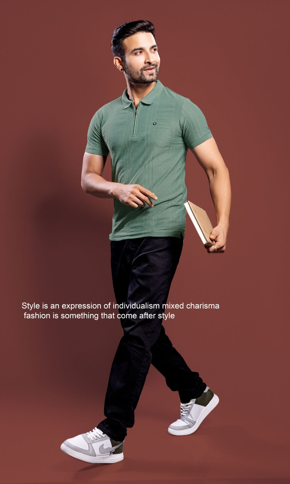 TEAL SAP JACQUARD ZIPPER