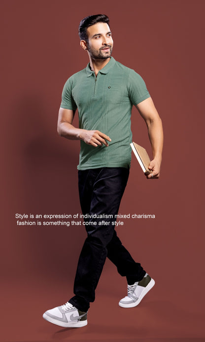 TEAL SAP JACQUARD ZIPPER