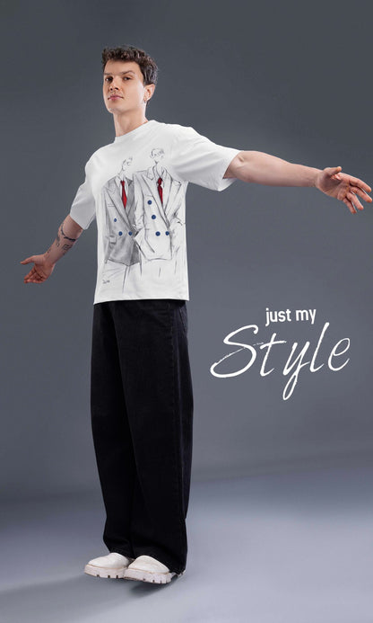 WHITE IMPORTED GRAPHIC OVERSIZED TEES