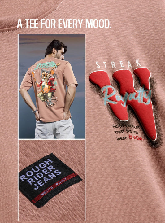 PEACH CANVAS INTERLOCK OVERSIZED TEES