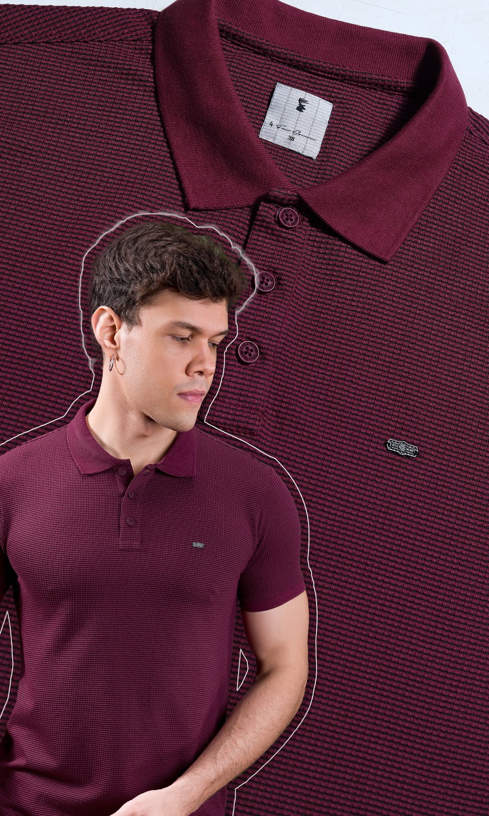 BURGUNDY ZARA KNIT POLO