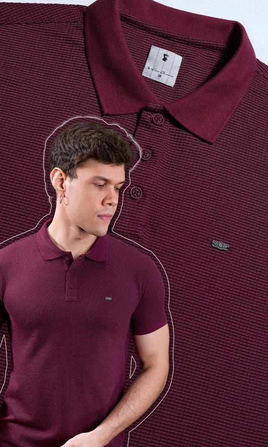 BURGUNDY ZARA KNIT POLO