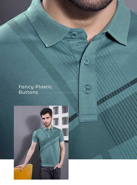 JADE PIQUE PRINTED POLO