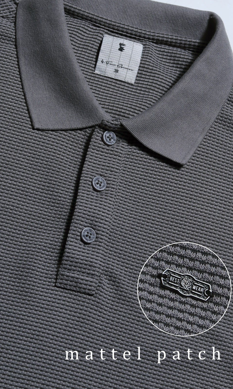GREY ZARA KNIT POLO