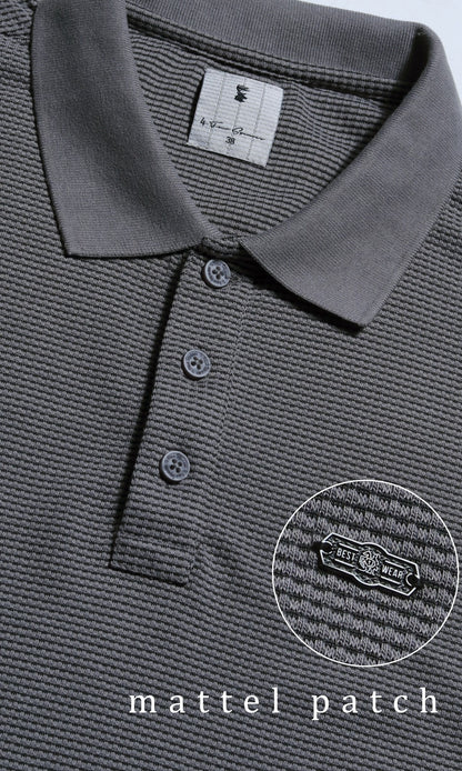 GREY ZARA KNIT POLO
