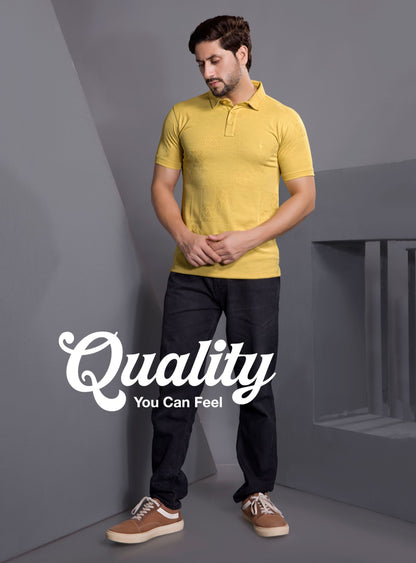 CANARY YELLOW MONO JACQURAD POLO